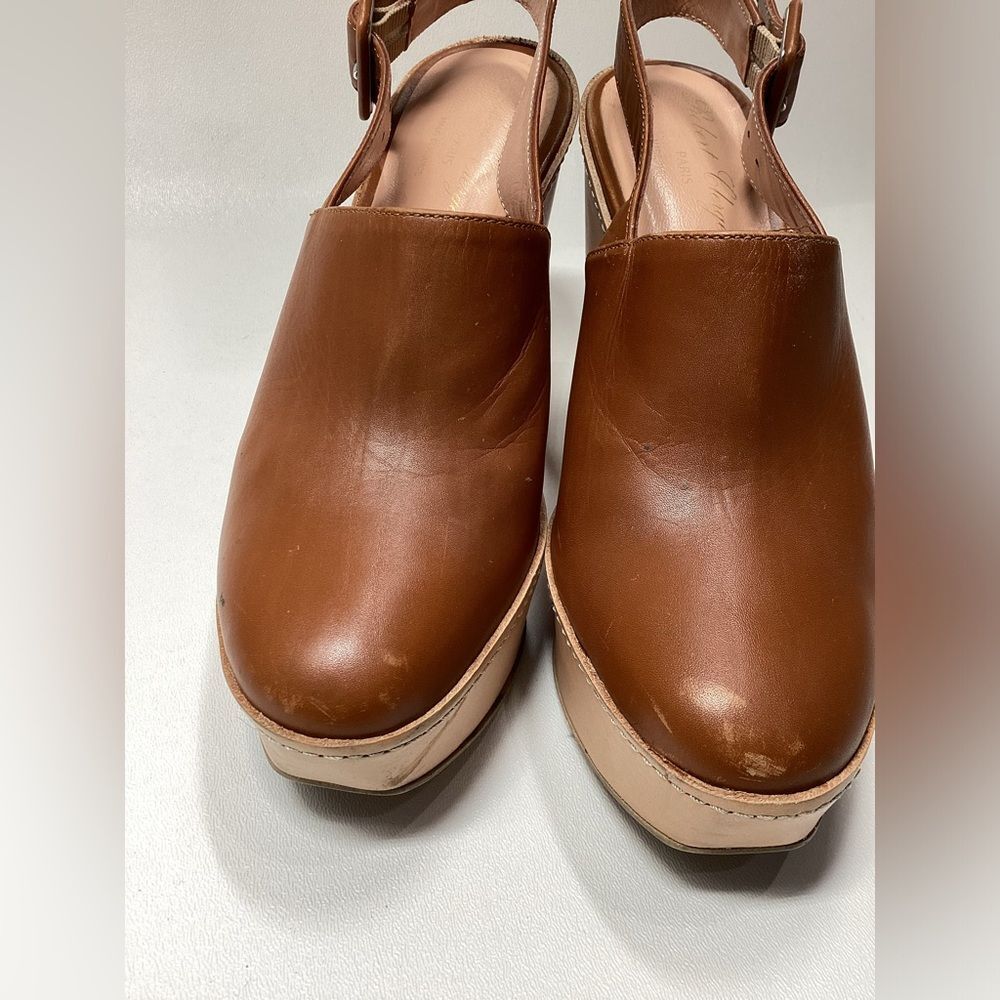 Robert Clergerie French' Brown ‎ Leather Ankle Strap Cognac Leather Heels EU 37 - Picture 11 of 16